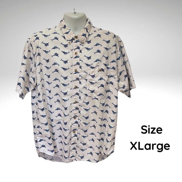 Wrangler Other - Wrangler Rugged Wear Men’s Short-Sleeve Button-Down – Sailfish Print – Size XL